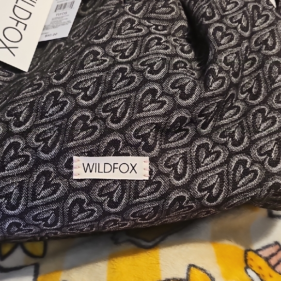 Wildfox Heart Patterned Black and Gray Backpack - Picture 3 of 7